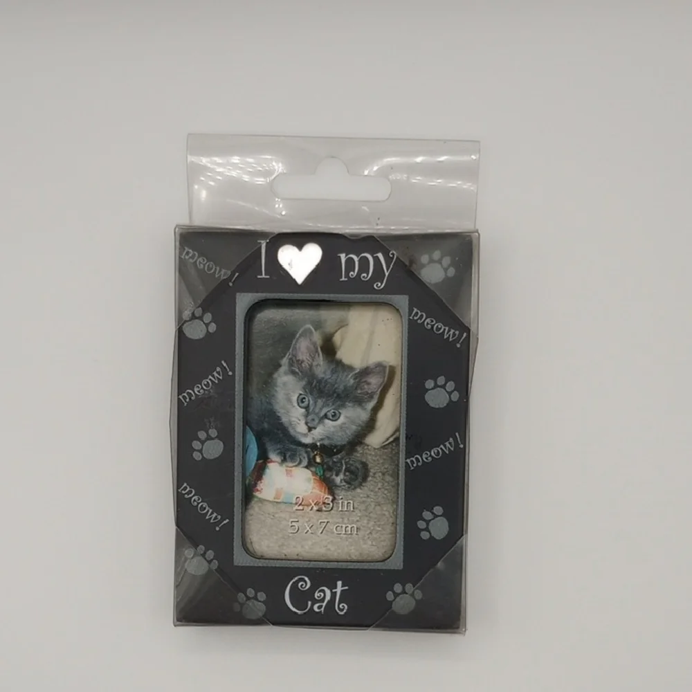 I Love My Cat Photo Frame - Black