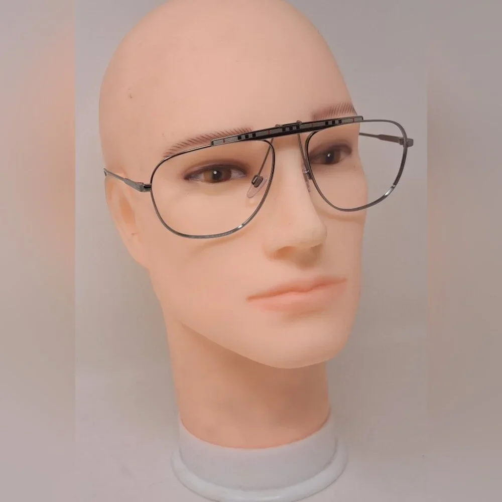 Burberry Men's Aviator Sunglasses Frames Only Pilot Check Metal B3121 59-17-145
