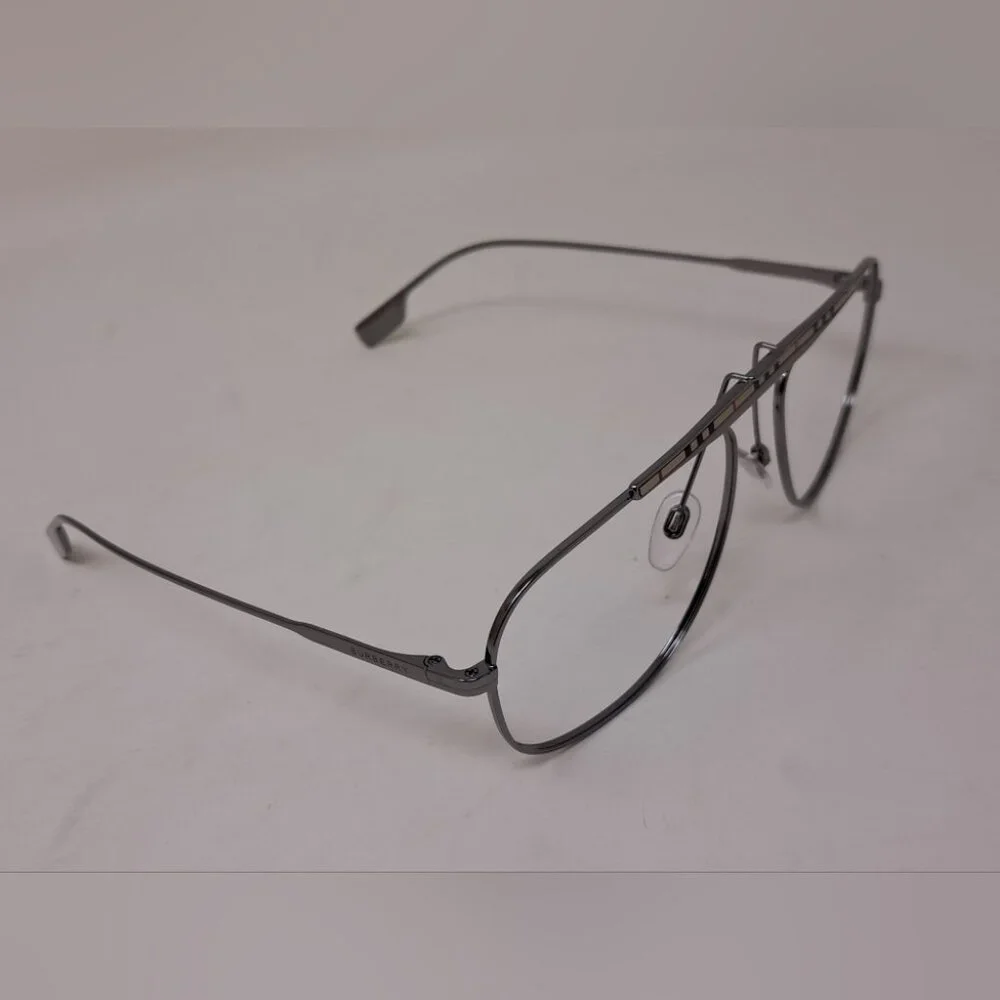 Burberry Men's Aviator Sunglasses Frames Only Pilot Check Metal B3121 59-17-145