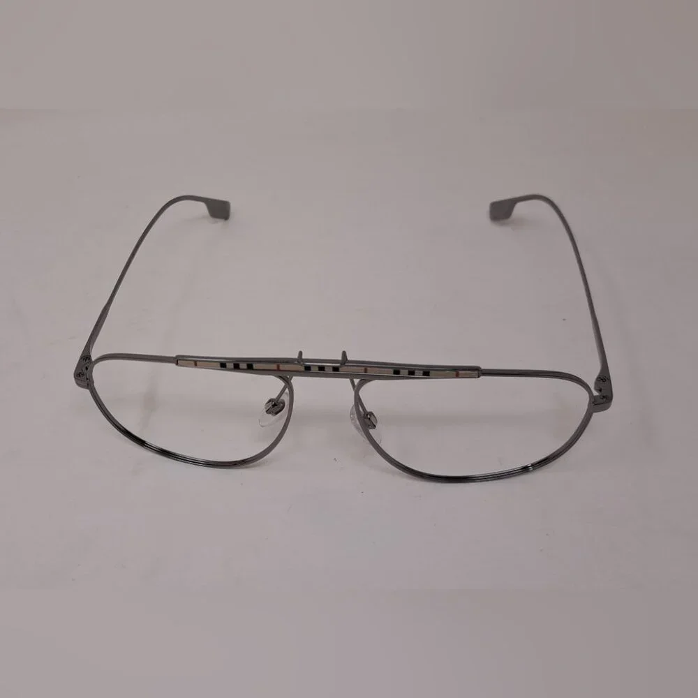 Burberry Men's Aviator Sunglasses Frames Only Pilot Check Metal B3121 59-17-145