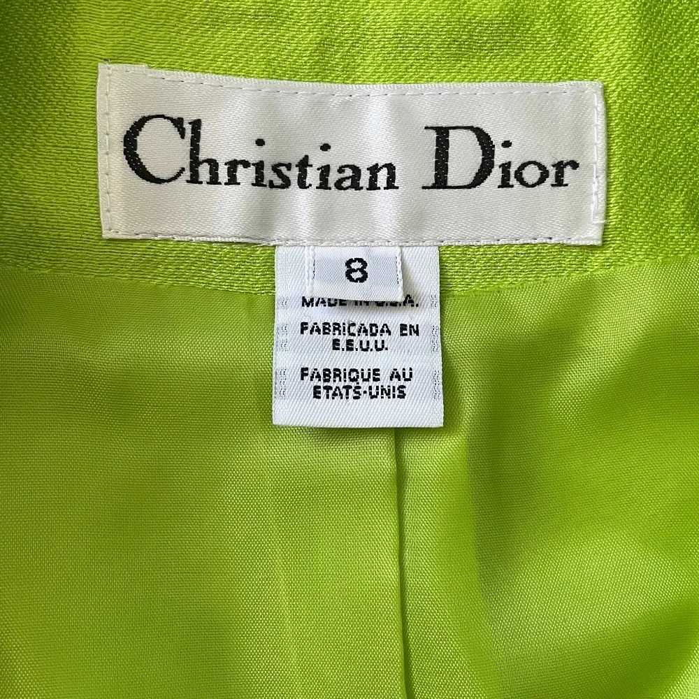COPY - Vintage Dior Neon Green Blazer & Skirt - Size 8