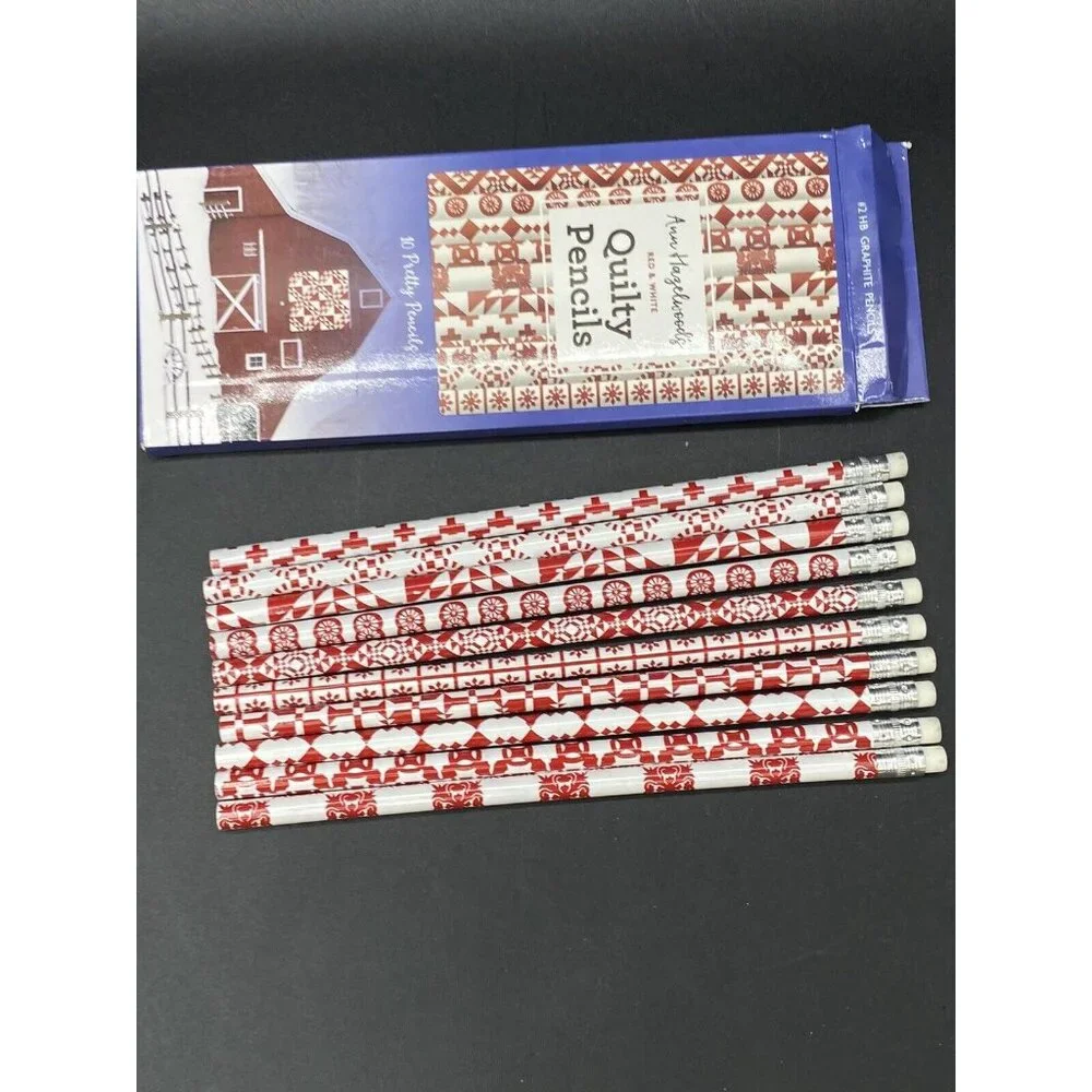 Ann Hazelwood's Red & White Quilty Pencils 10 Quilt Pattern #2 HB Graphite