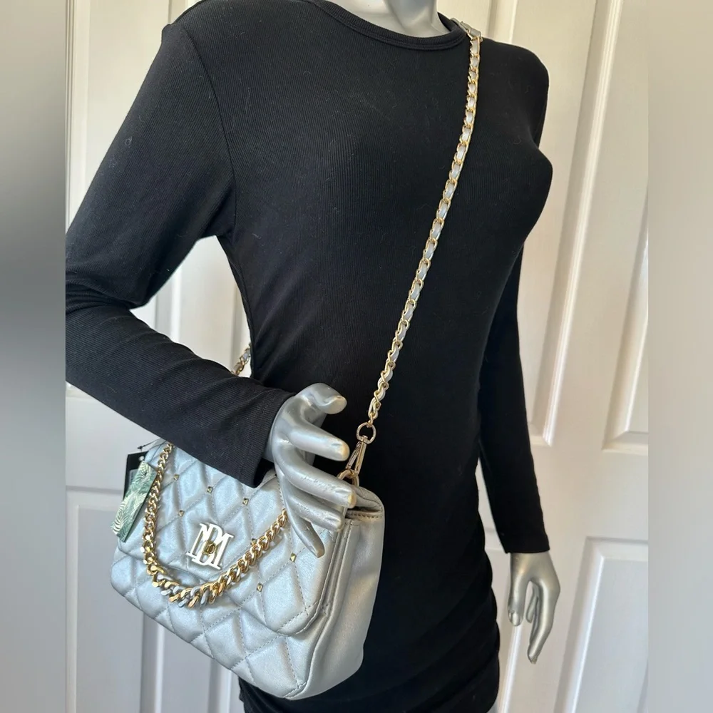 BADGLEY MISCHKA | Mixed Metals Soft Quilted Bag NWT