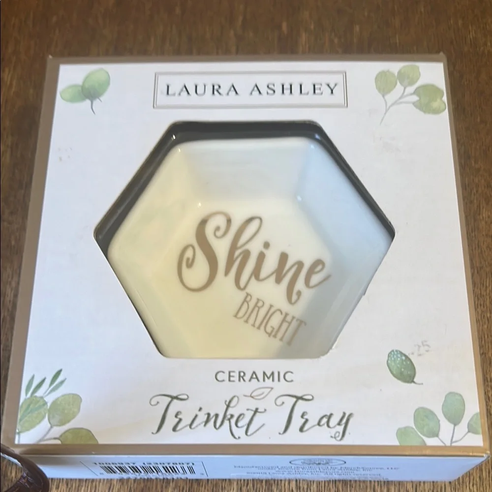 Laura Ashley White Vanity Tray Elegant Bath Accessory