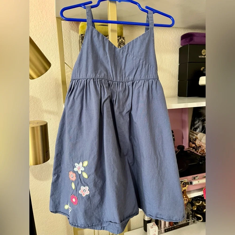 OshKosh B'gosh Blue Dress with Floral Embroidery