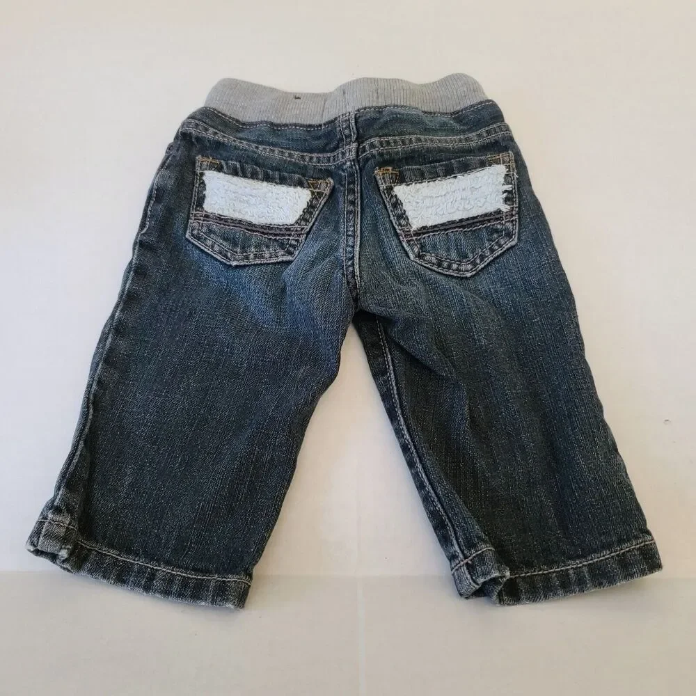 The Children's Place Adjustable Denim Jeans Size 6-9 Month Blue