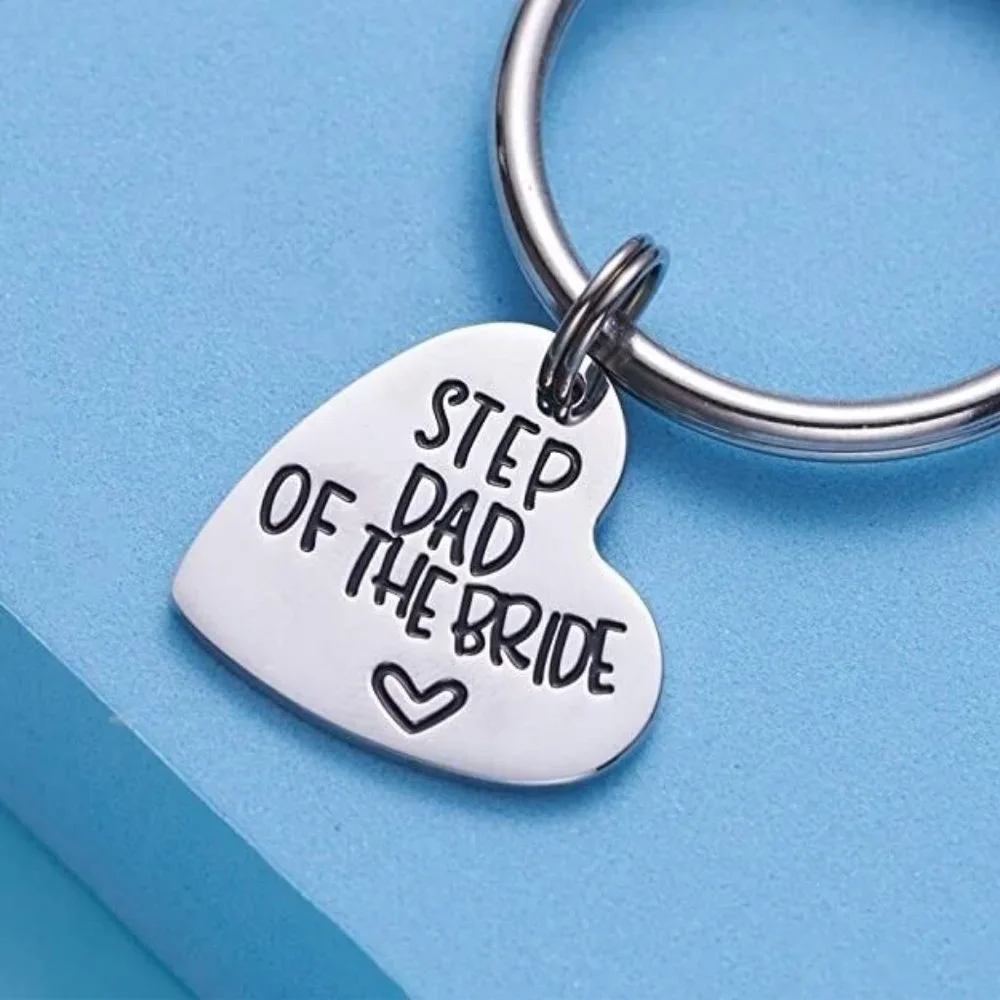 Stepfather of the Bride Wedding Bridal Dad-Daughter Love Keychain Gift B…
