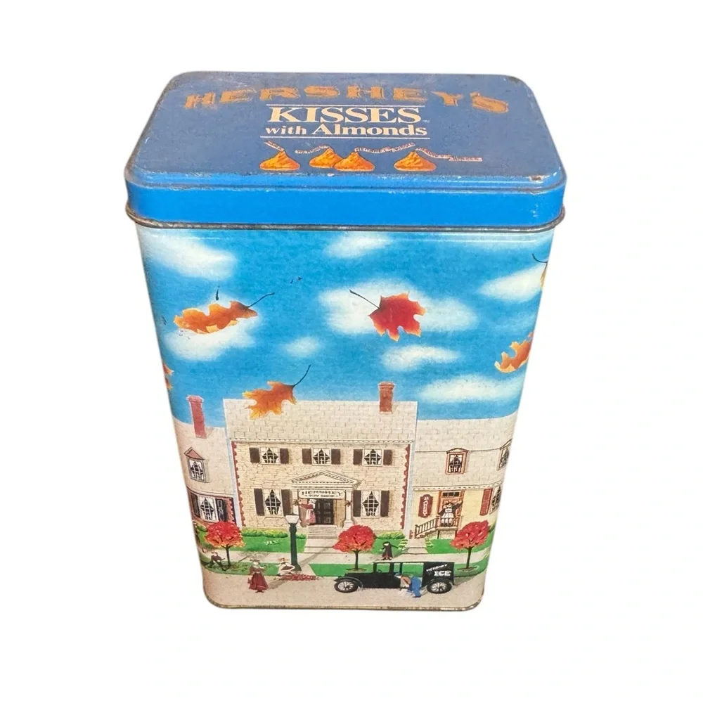 Vintage Decorative Hershey Chocolate Hometown Series Tin with Autumn Scene