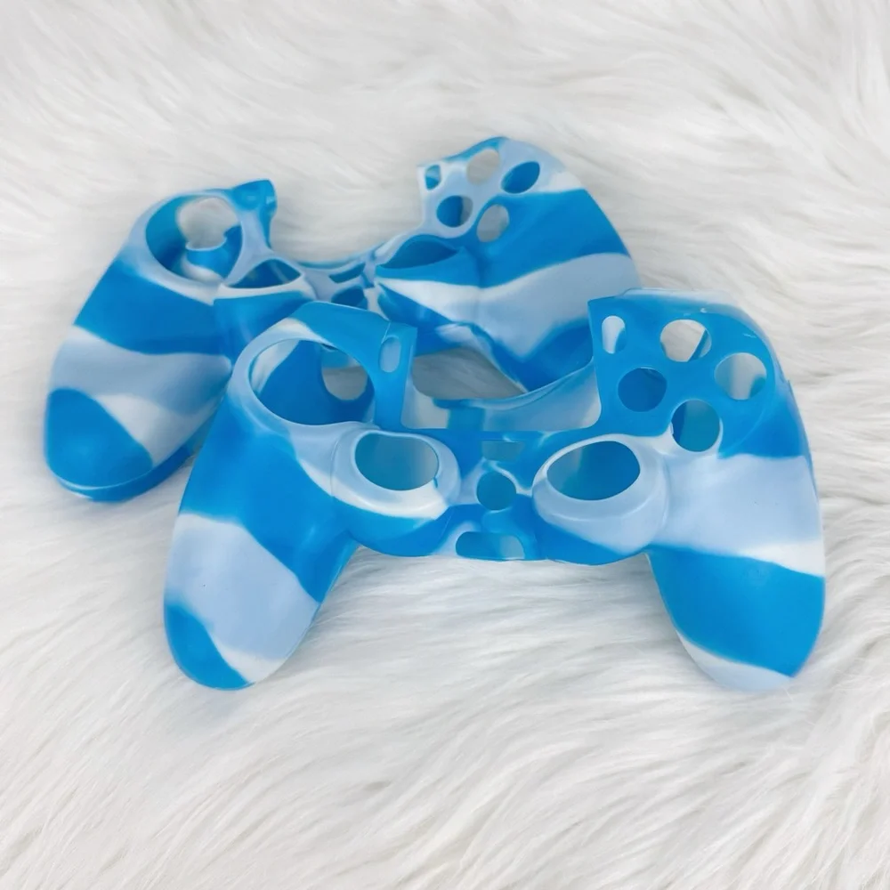 PS4 Controller Silicone Skins Bundle of 2 Blue White