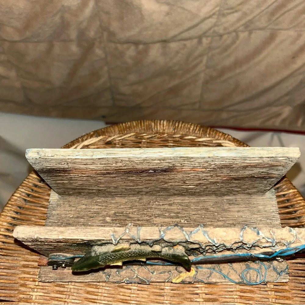 Rustic Fish Decor with Fishing Rod Accent