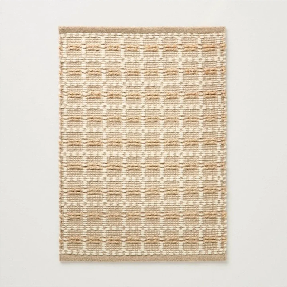 HEARTH & HAND NWT box grid rectangular handmade woven accent rug -2x3