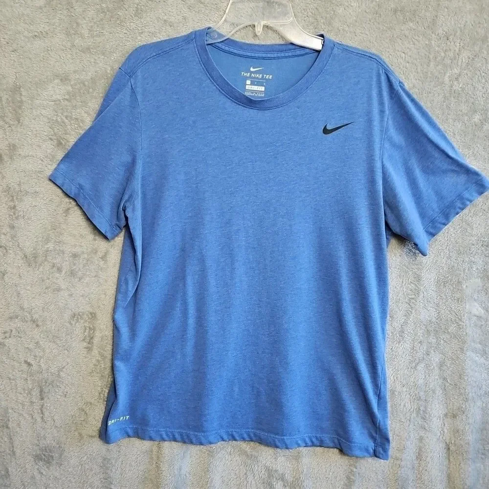 Nike tee Swim  Dri-Fit  T-shirt Blue  Men's Size LG Pre-owned logo