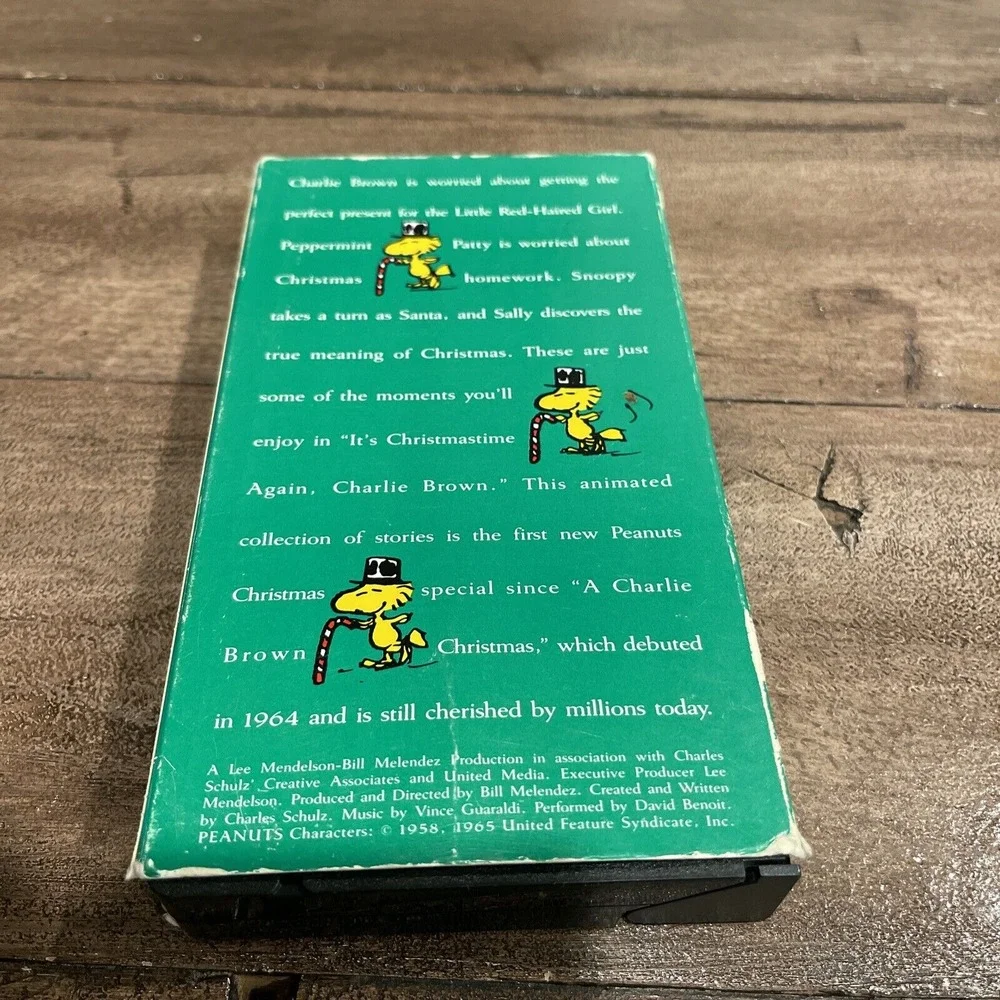 ~IT'S CHRISTMASTIME AGAIN CHARLIE BROWN~XMAS VHS~PEANUTS~SNOOPY