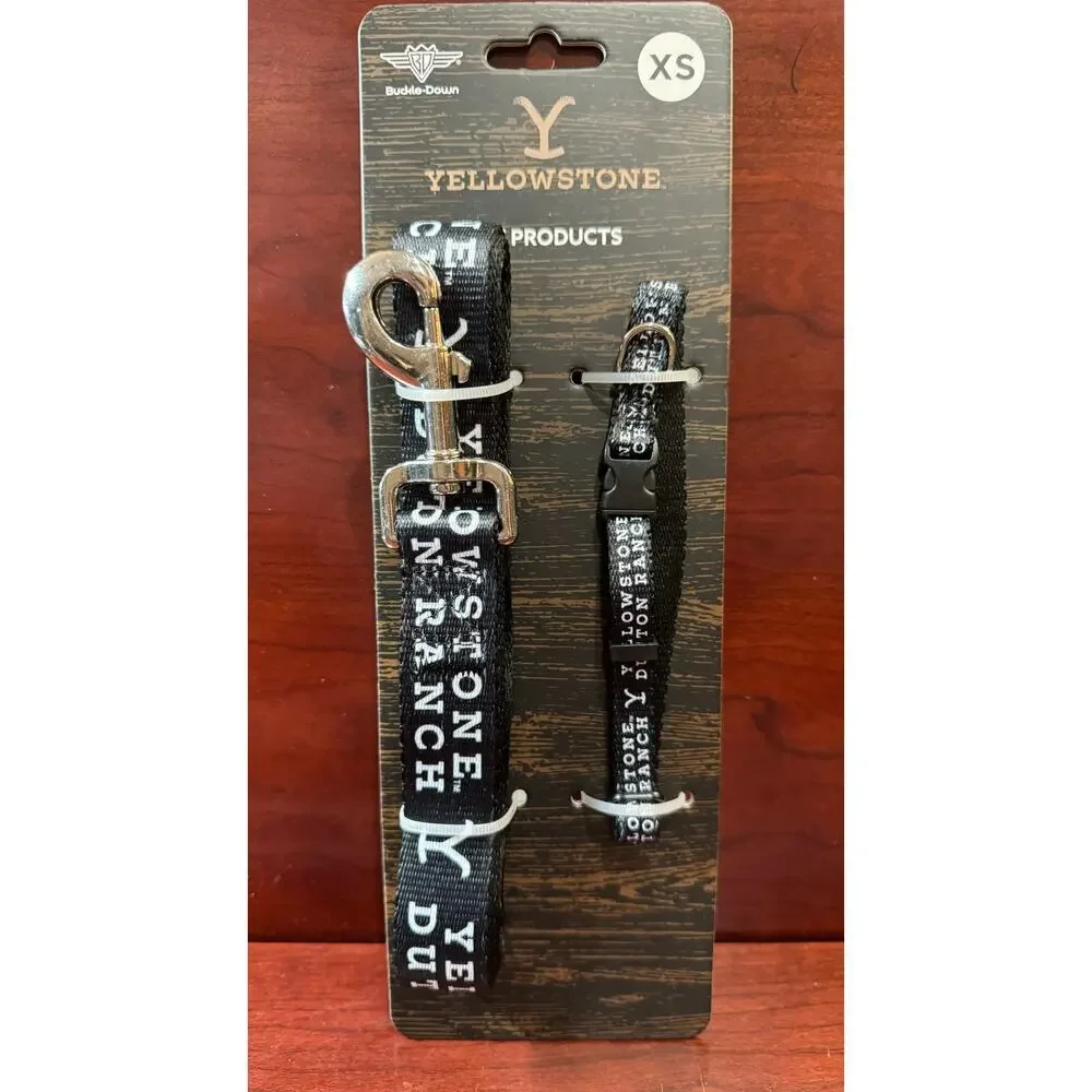 Buckle -Down Yellowstone Pet Products Size XS Collar and 5 Ft Long Leash Dutton