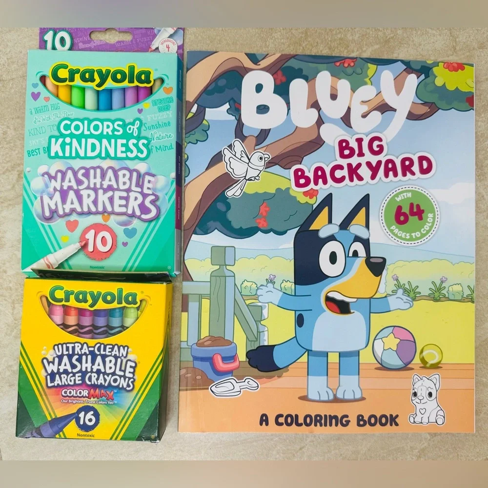 Bluey Plush, Where's Bluey Activity Book, Magnetic Play Set, Crayons,