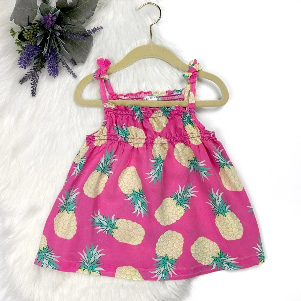 Carter's Girls Toddler Pineapple Sleeveless Top Pink