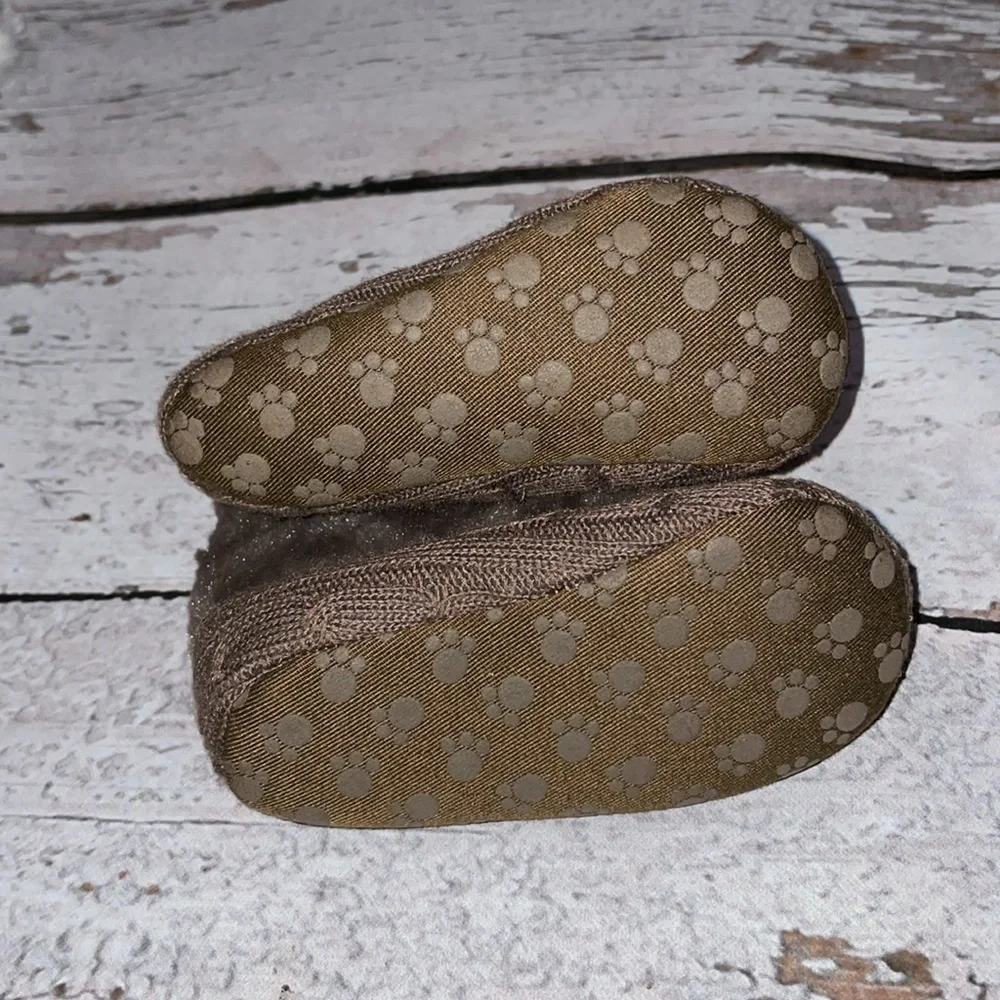 Knit & Faux Fur Baby Booties - Sz 4