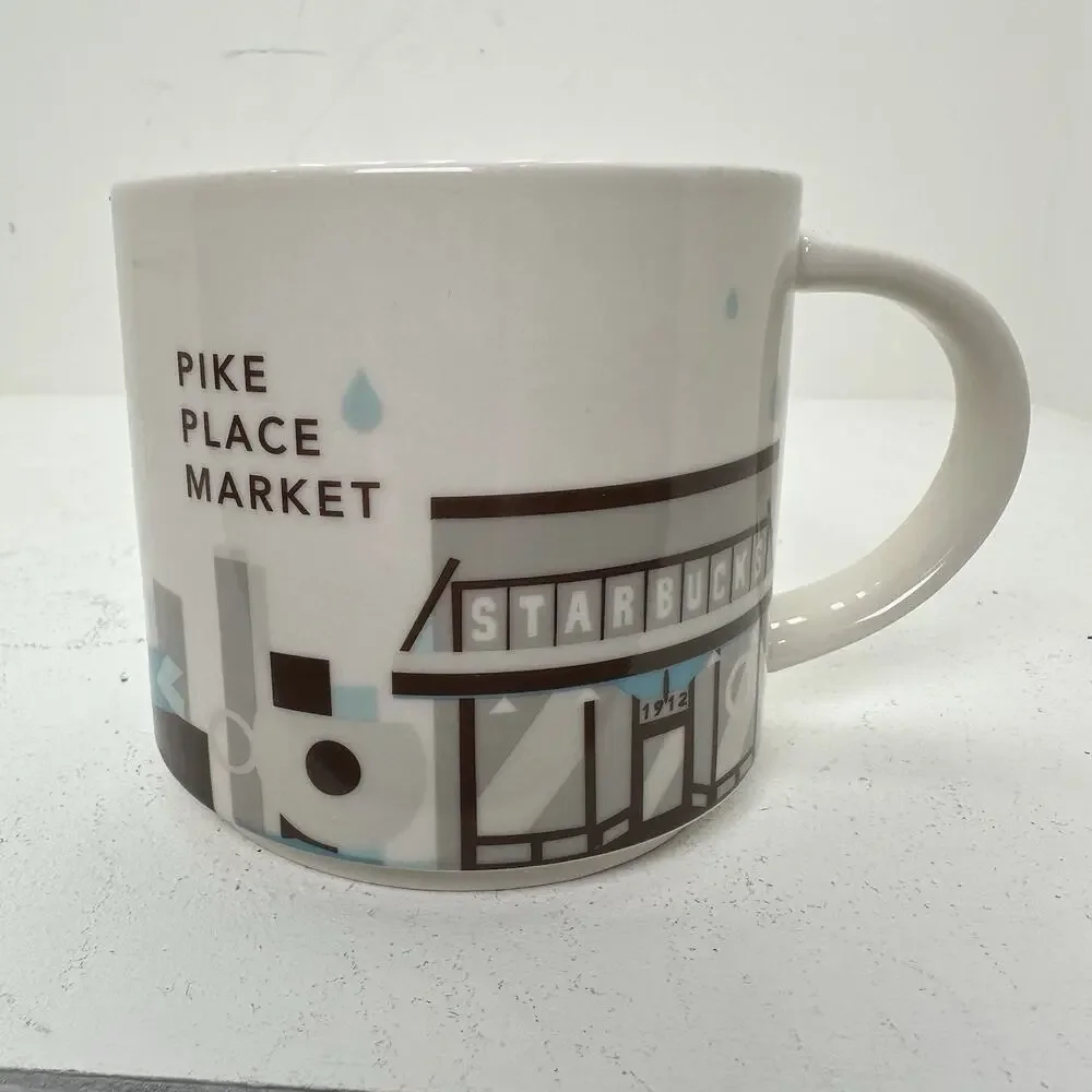 STARBUCKS PIKE PLACE MARKET YOU ARE HERE COLLECTION COFFEE MUG Seattle 2015 14oz