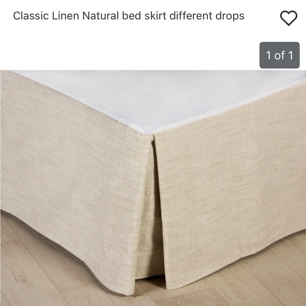 Twin classic linen 18” drop bedskirt
