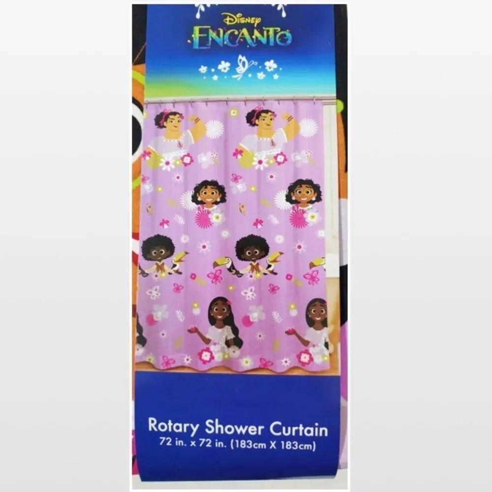 New Disney Shower Curtain Kids Fabric Encanto Whimsical Home Pink Bathroom NWT