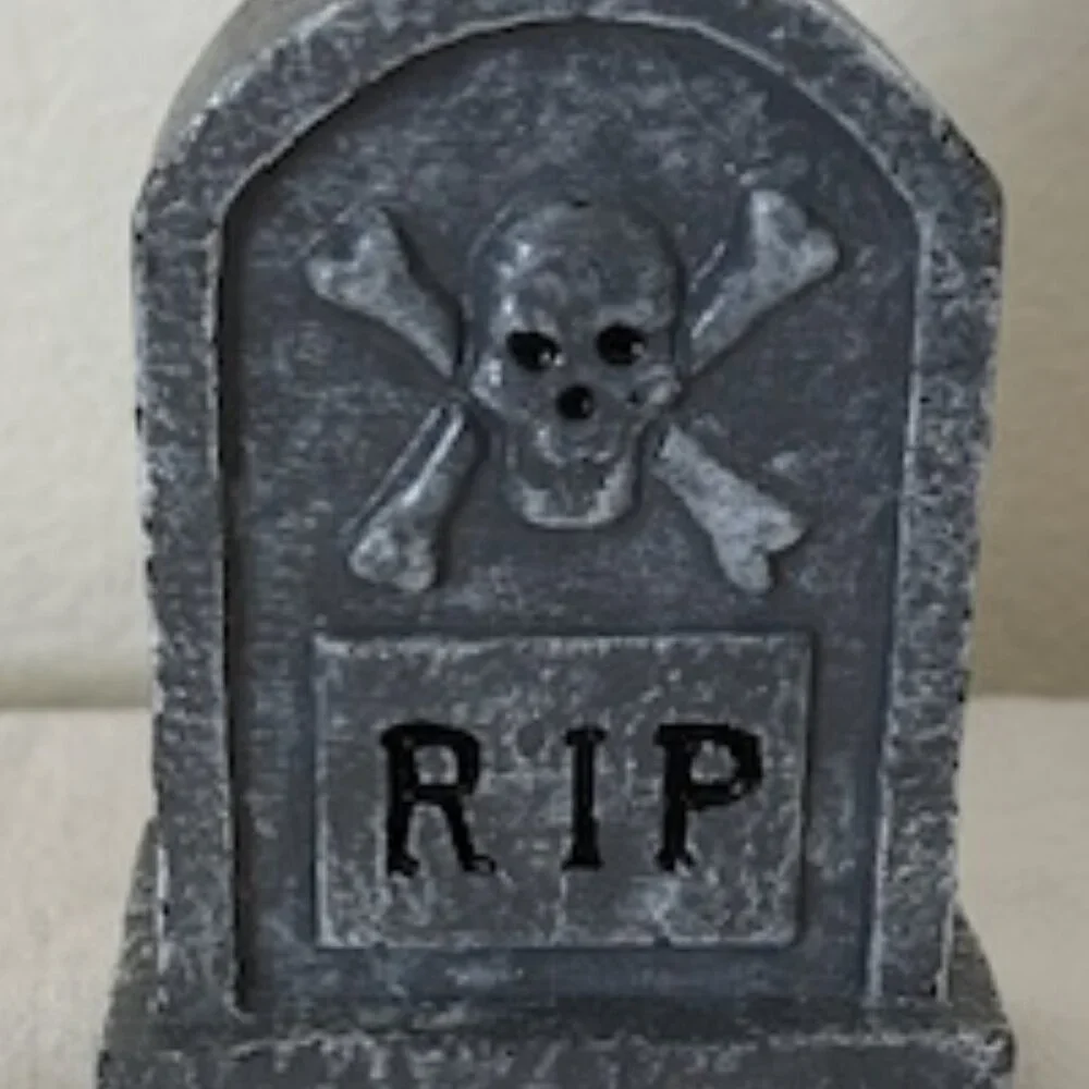 Halloween Headstone Graveyard Wax Candle NEW