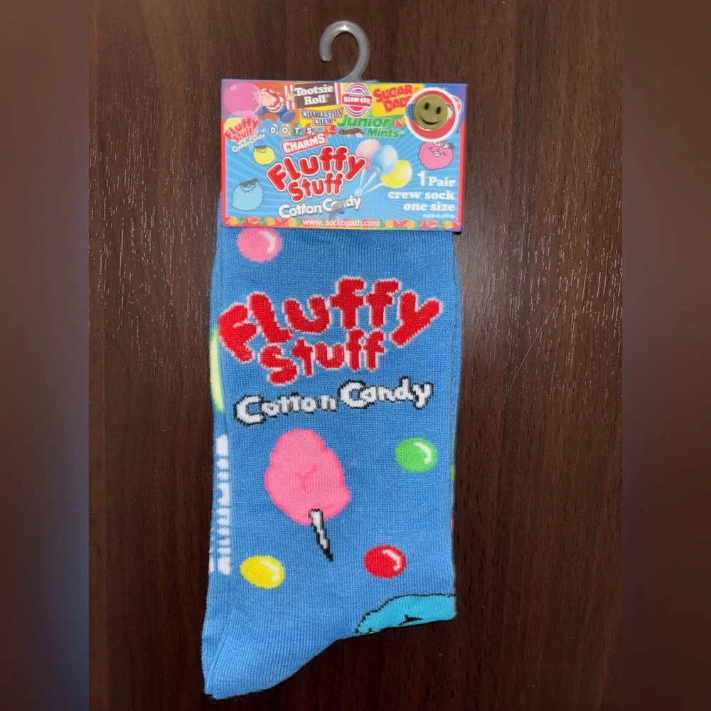 FLUFFY STUFF NOVELTY CREW SOCKS NWT MEN’S SHOE SIZE 8-12