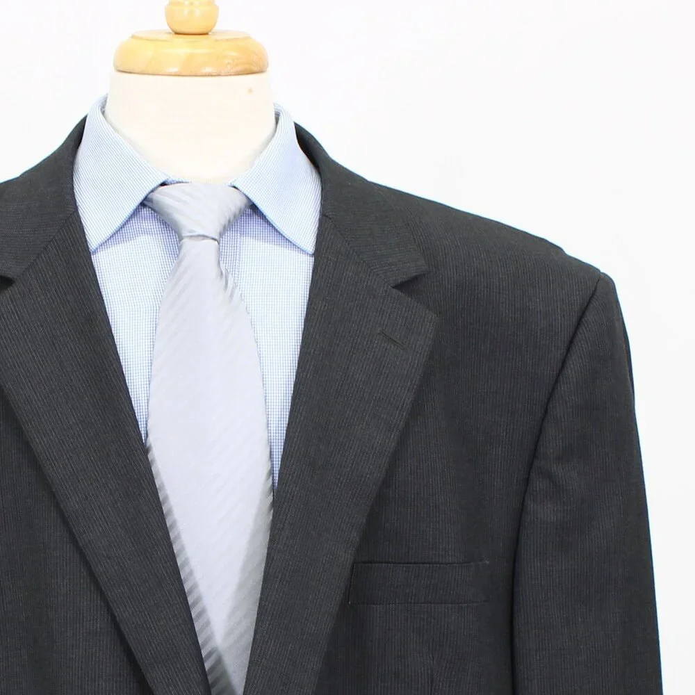 Pronto Uomo 54L Gray Striped 2-Button Sport Coat Blazer Jacket G190