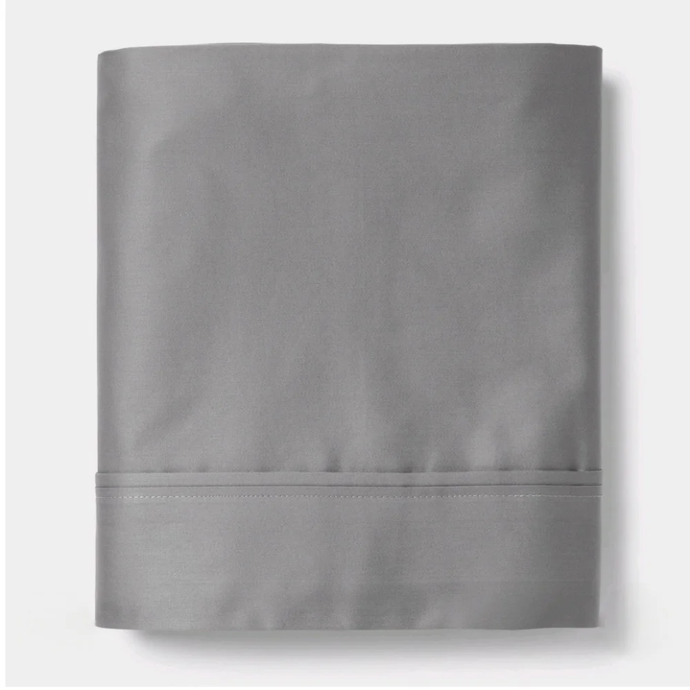 Threshold King 400 Thread Count Performance Flat Sheet Classic Gray