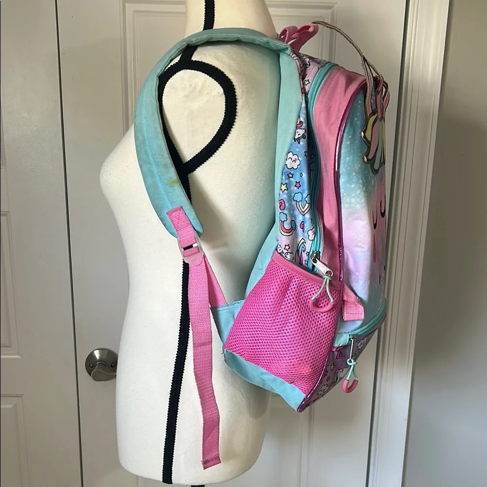 Pink and Blue Unicorn Fantasy Standard Size School Backpack