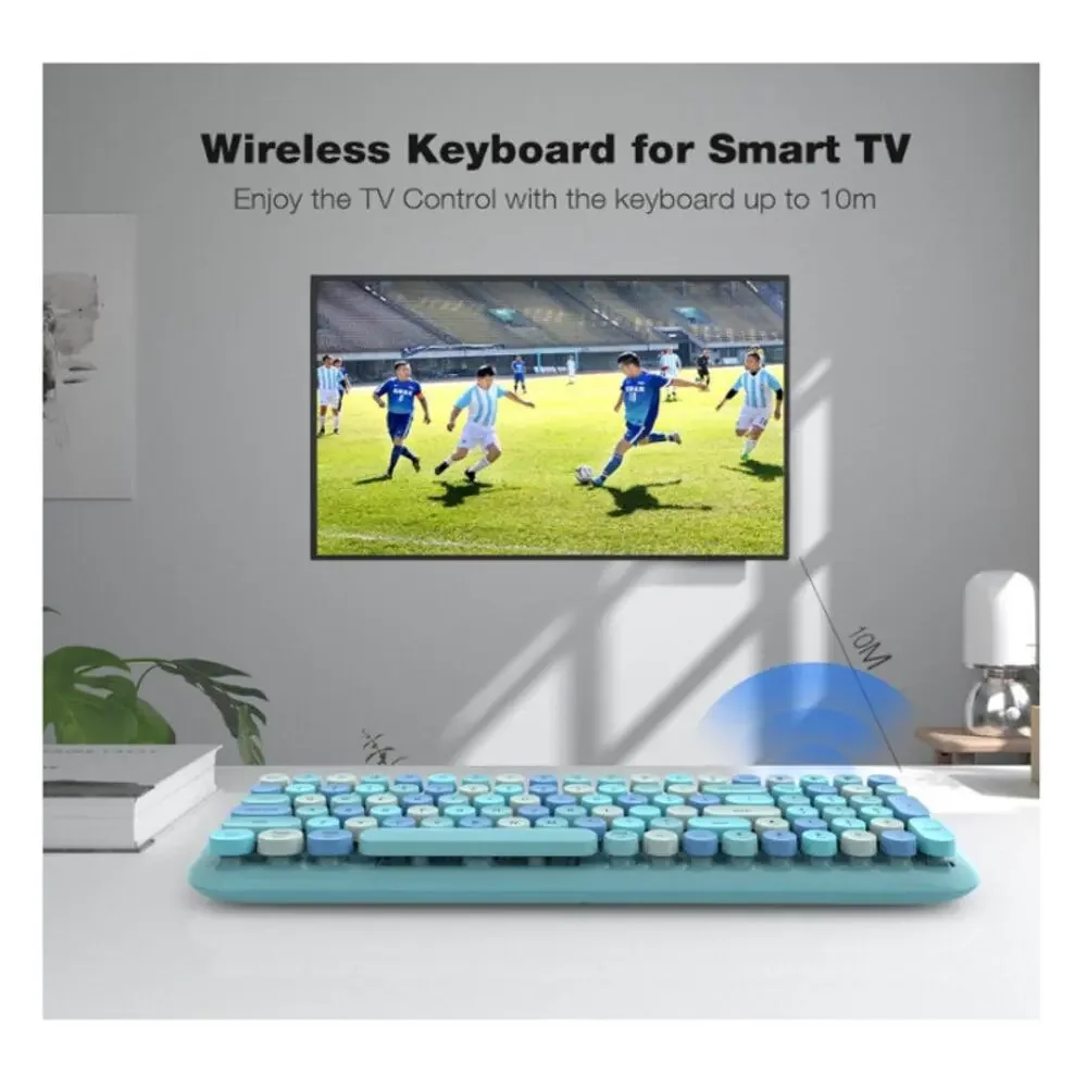 Bluetooth Keyboard Wireless Round Keycaps Windows, PC, Tablet, iPad, iPhone