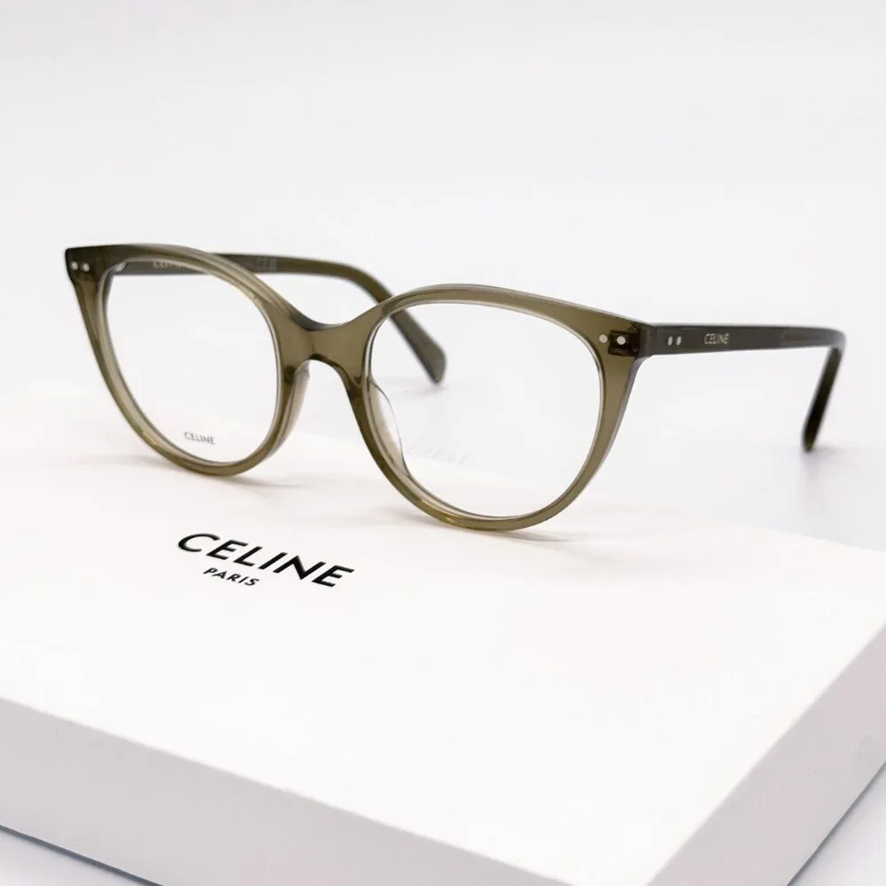 NEW CELINE CL50068I 093 WOMEN CAT EYE KHAKI EYEGLASSES CELINE