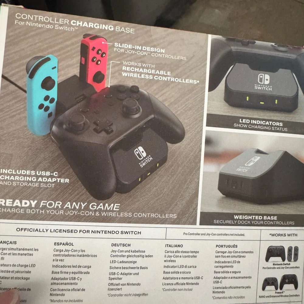 Nintendo Black and Red Controller Charging Grip