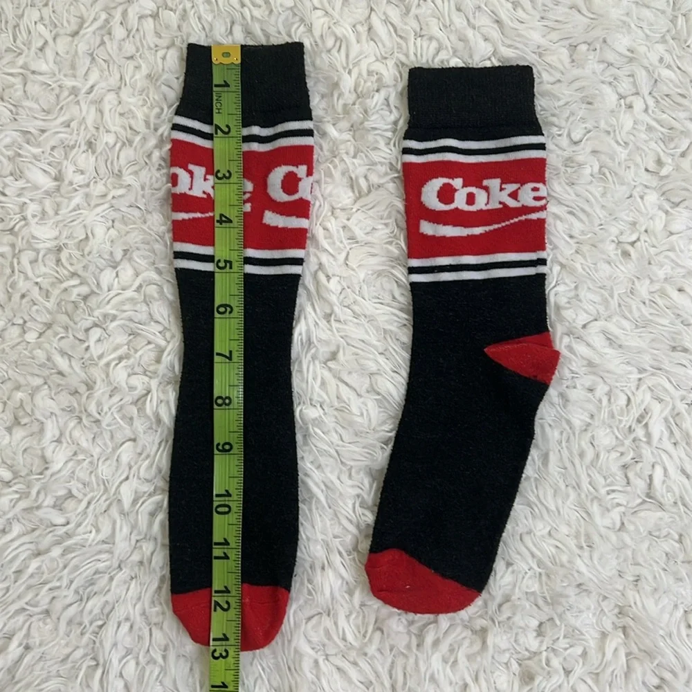 Coca-Cola Crew Socks Unisex Red Gray Black Loungewear Costume