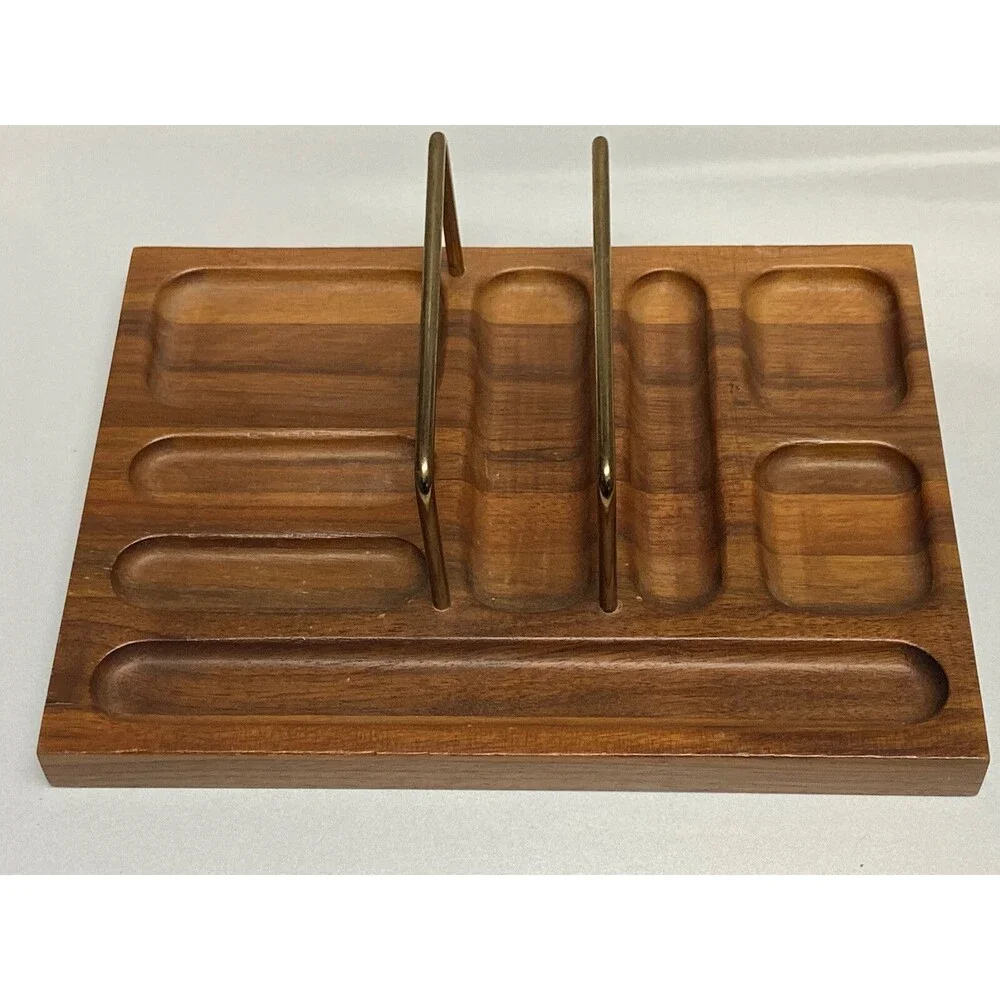 Vintage A Distinguished Gift Wooden Men’s Cuff Links Jewelry Valet Station Mint