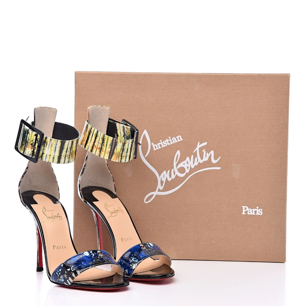 Patent Bazin Blade Runana 100 Sandals 38.5 Black Multi