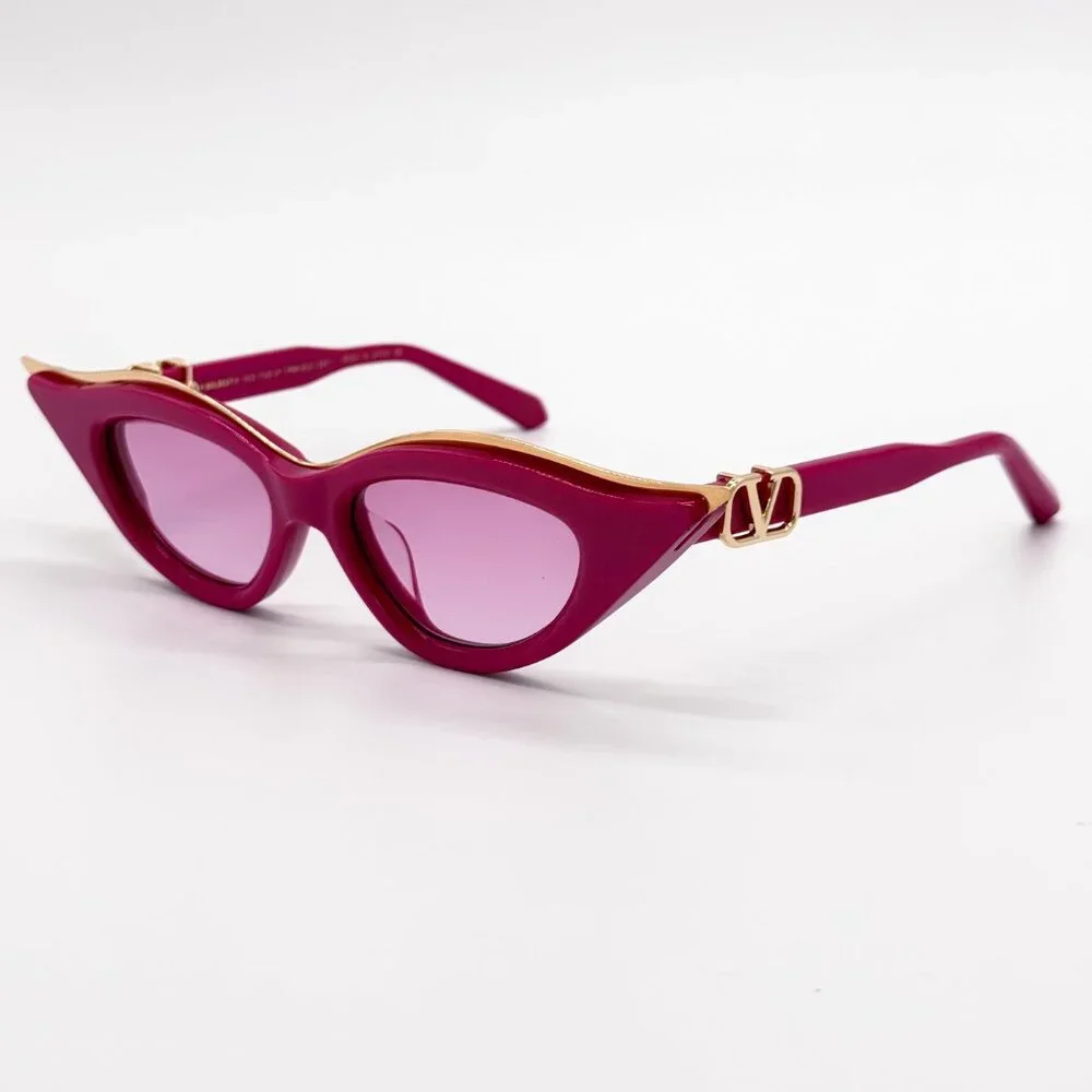NEW VALENTINO V-GOLDCUT VLS-114D PINK WOMEN CAT EYE SUNGLASSES VALENTINO