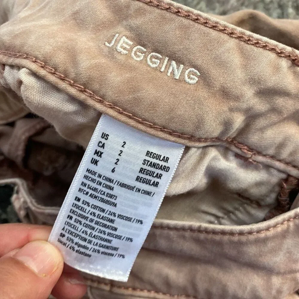 American Eagle AEO Junior Super Stretch Sateen Jegging Rose Pink Jeans Sz 2R