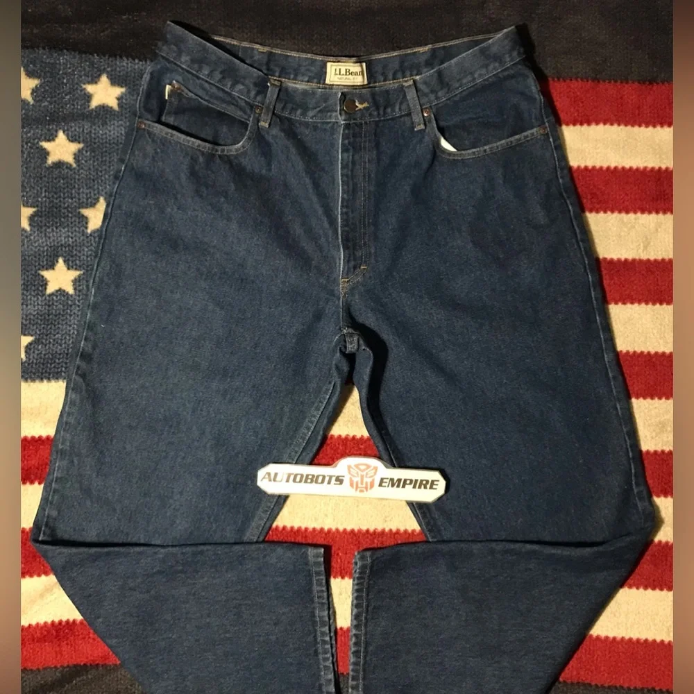 NWOT Vintage LL BEAN Natural Fit Denim Jeans 38x29 Work Outdoors Rlx Carhartt Ld