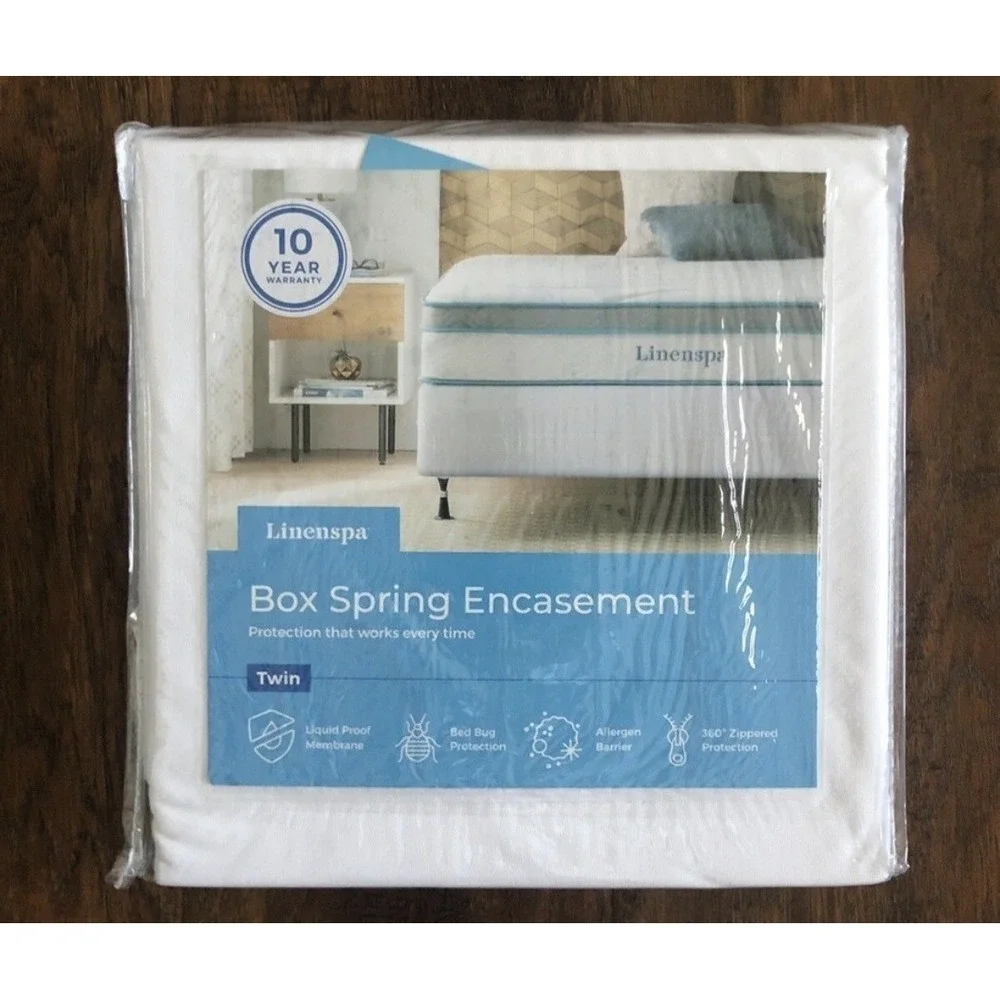 Linenspa Box Spring Encasement Complete Protection with Zipper - Twin (S2111/12)