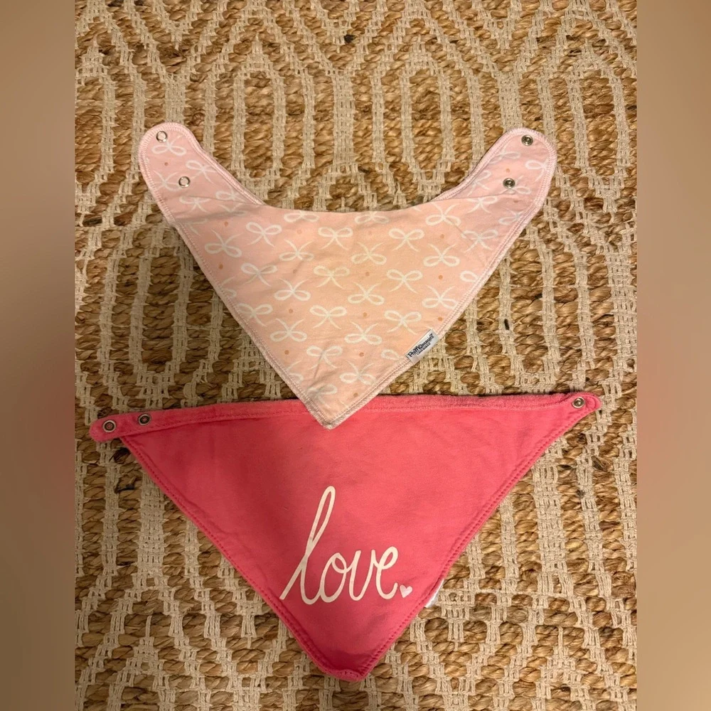 Pink and Coral Baby Bandana Bibs