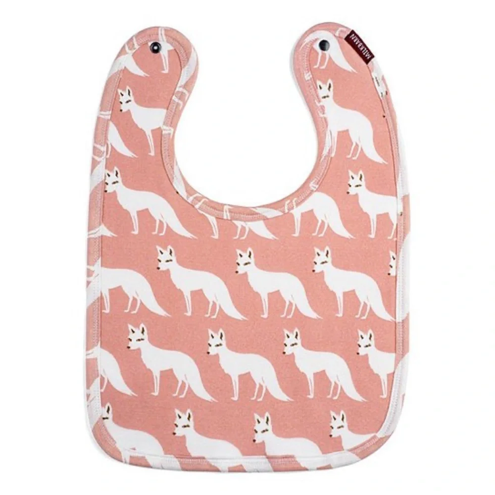 MilkBarn Pink Fox Organic Cotton Bib