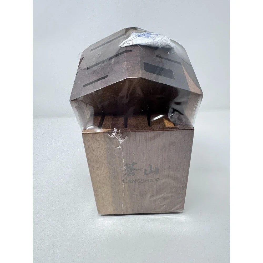 NEW Cangshan Solid Walnut Knife Block 10 Slot 
