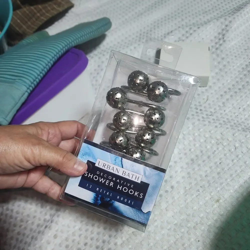URBAN BATH SILVER TONED SHOWER CURTAIN RINGS
