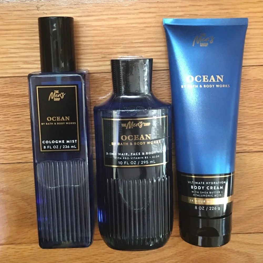 Bath & Body Works Ocean 3Piece Mens Set - Blue