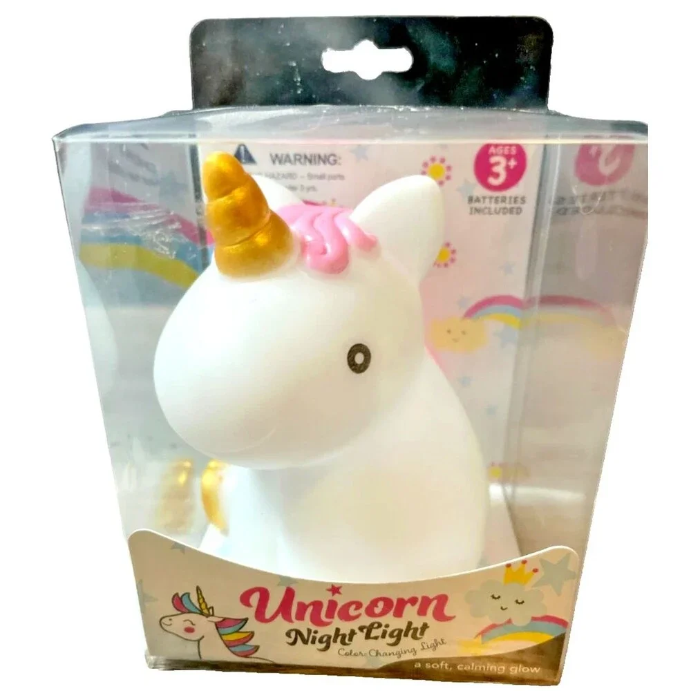 Evriholder Unicorn Night Light Pink Mane Calming Design Playroom Bedroom Gift