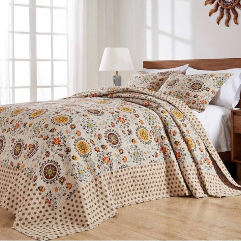 Greenland finely stitched andorra bedspread king set