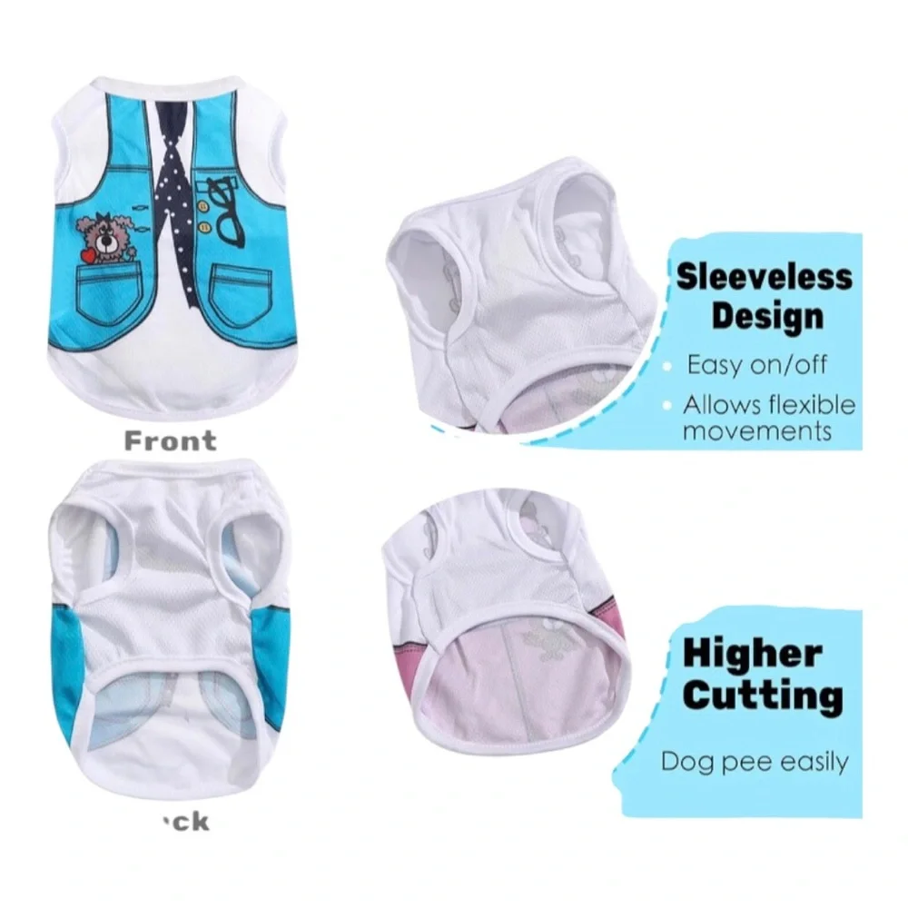4 Pack Mesh Dog Shirts for Small Dogs