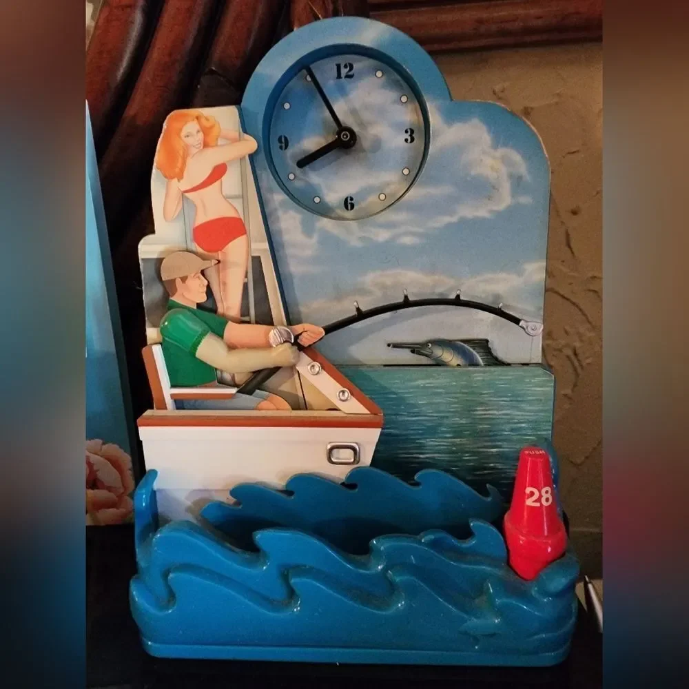 Vintage Sportsman Fishing Clock says 