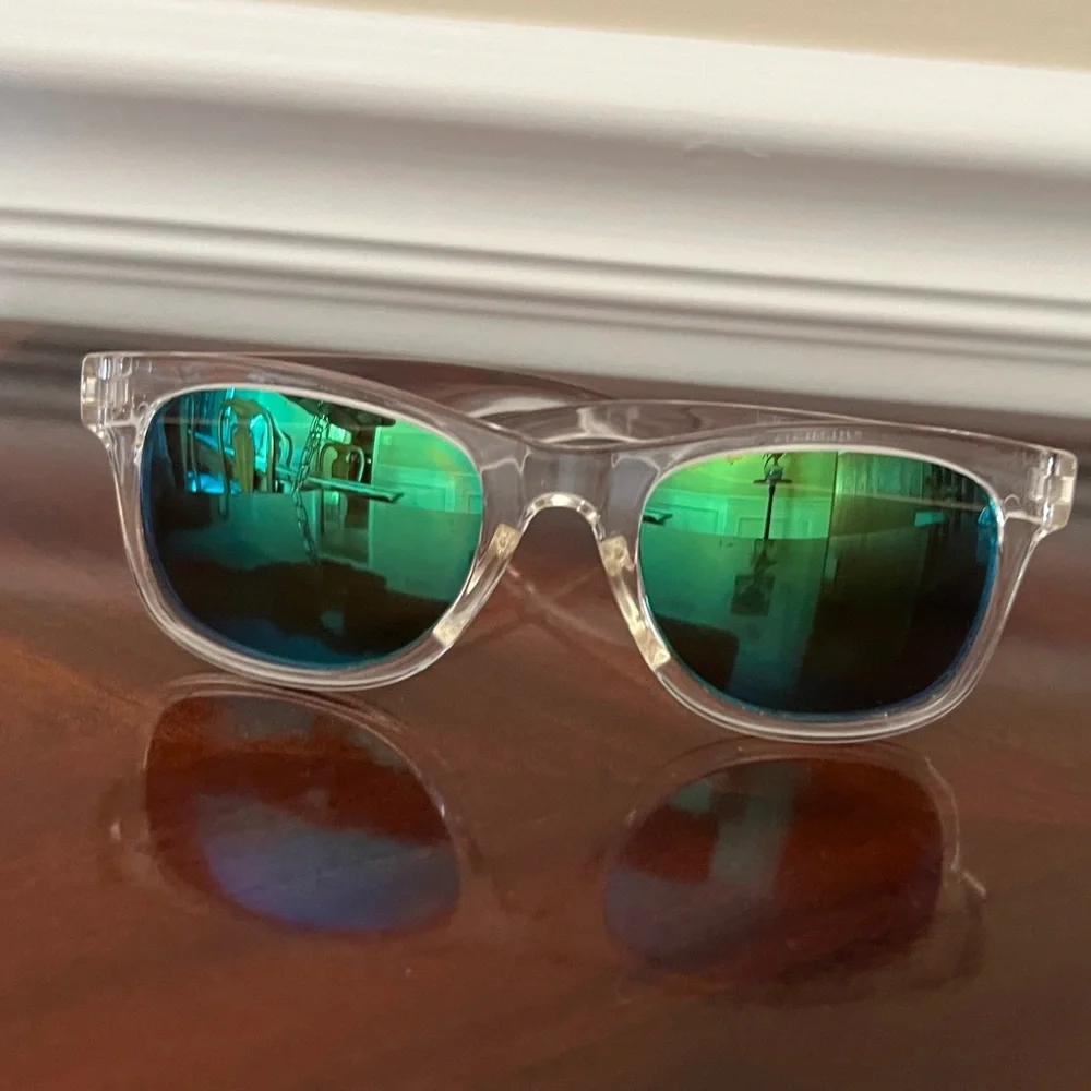 J Crew Crewcuts Transparent Frame Sunglasses with Green Lenses