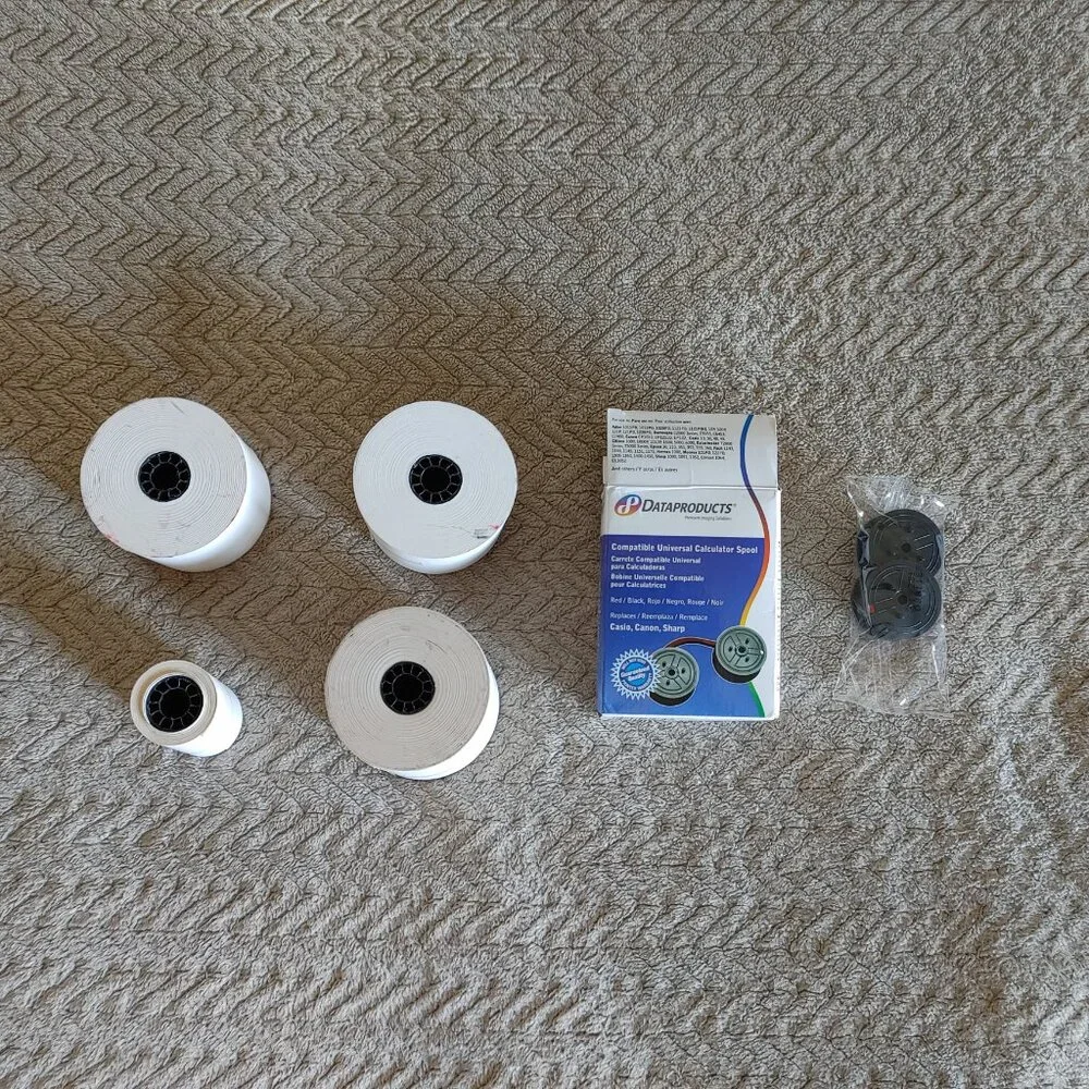 Calculator Spool + Paper rolls FOR SHARP QS2760H-2 Color ribbon printer